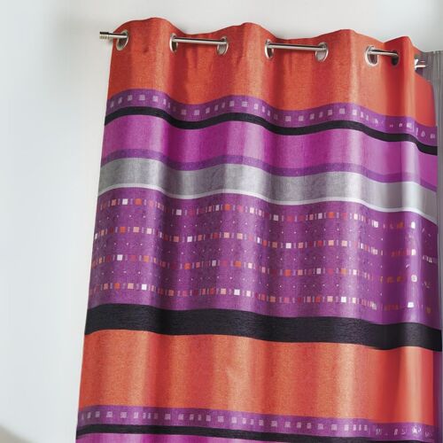 Rideau En Jacquard À Rayures Horizontales Graphiques