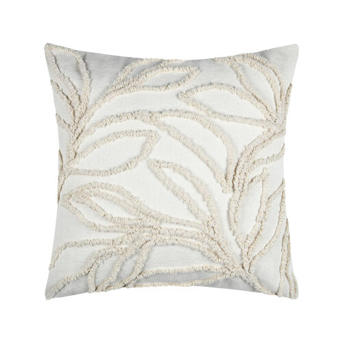 Coussin Carré Effet Matière Brodé De Feuilles