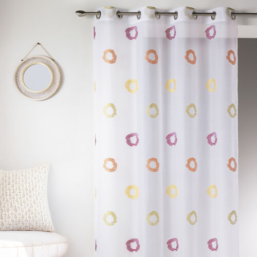 Voilage En Etamine Légère À Imprimés "Cercle"