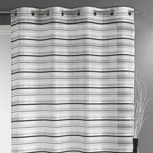 Voilage Organza Tissé Rayures Horizontales