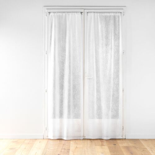 Paire De Voilages Passe-Tringle En Voile Tissé Motif Feuillage