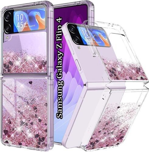 ELVORIX-Coque pour Samsung Galaxy Z Flip 4 5G, Housse Glitter Antichoc Étui de Protection Samsung Z Flip 4 5G Coque Silicone Transparent TPU Bumper Quicksand Case Coque Samsung Galaxy Z Flip 4 5G