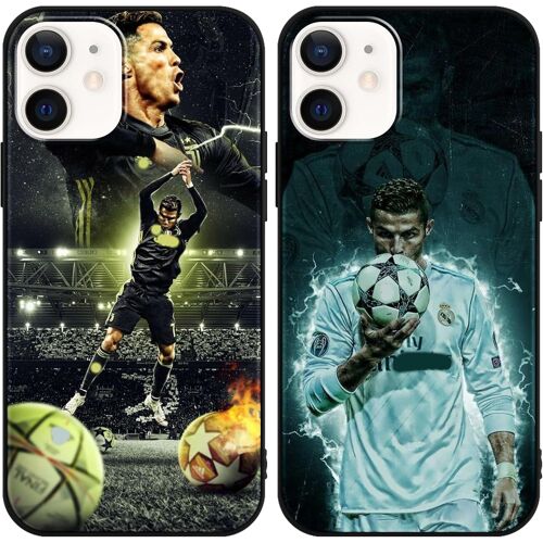 LORANKA-2 Packs Coque pour Samsung Galaxy A36 6.64"", Housse Légende Football Star Etui TPU Doux Silicone Protection Antichoc Design Marrant Motif Coquille avec iPhone SE 4,Football