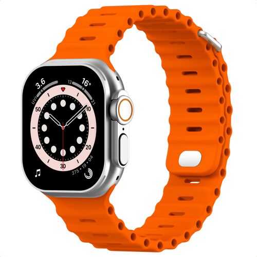 Accezz Sh00093316 Accessoire Intelligent À Porter Sur Soi Collier Orange Polyuréthane Thermoplastique (Tpu), Silicone Pour Apple Watch 10 - 42 Mm/ Watch 11 - 42 Mm/ Watch 1 - 38 Mm/ Watch 2 - 38 Mm/ Watch 38 Mm/ Watch 3 - 38 Mm/ Watch 40 Mm/...