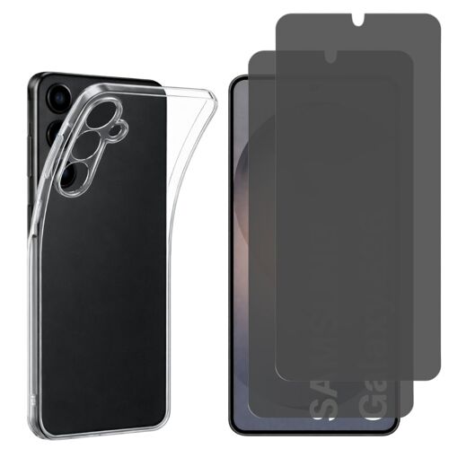 Coque pour Samsung Galaxy S26 et 2 Verres Trempé Noir Anti Espion Vitre Protection Ecran Phonillico®