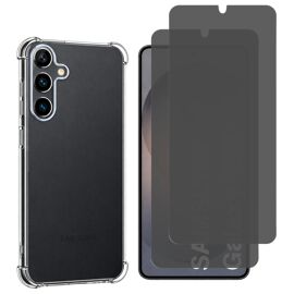 Coque antichoc pour Samsung Galaxy S26 PLUS et 2 Verres Trempé Noir Anti Espion Vitre Protection Ecran Phonillico®