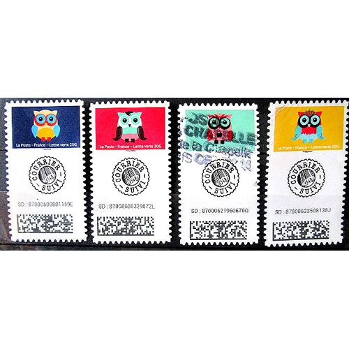 2020. Adh1921;Adh1925;Adh1926;Adh1928: Chouettes Du Carnet De Timbres Suivi (I).