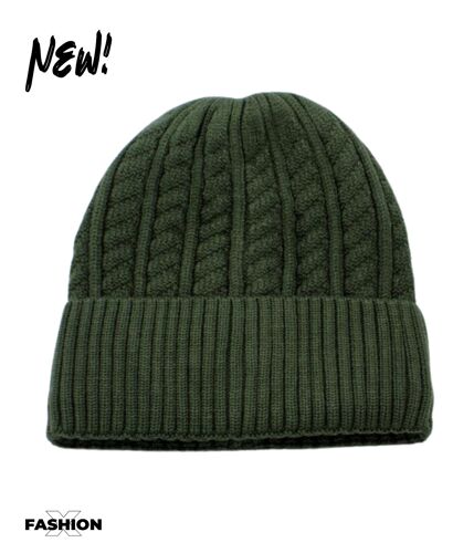 Bonnet Homme - 100% Synthétique - Couleur Kaki - Taille Unique