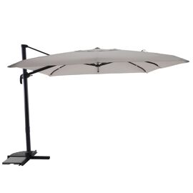 Parasol Déportée Carré Inclinable 5 Positions Ecru Chiné - 3 X 3 M - Jardideco