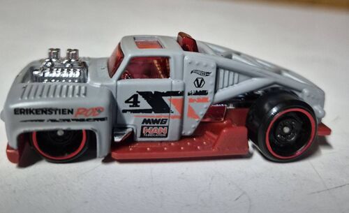 Voiture Hot Wheels Erikenstein Rod  Modèle Réduit Custom Gris Et Rouge-Hot Wheels