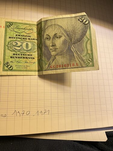 Billet De 20 Deutsche Mark 1960-1980 (3.Série) : Peintures