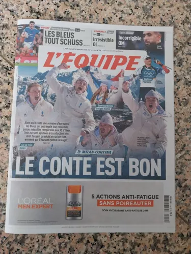 L'Equipe  16 Février 2026 / Spécial Jo 2026 Milan Cortina Biathlon Top Brignone