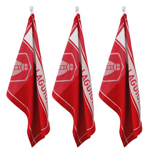Lot de 3 torchons jacquard 50x70cm rouge - "Miel"