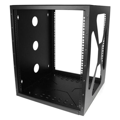 StarTech.com Rack de serveur à cadre ouvert 12U 19"- Bâti rack à fixation murale latérale - Armoire serveur - Noir - Armoire - montable sur mur - noir - 12U - 19