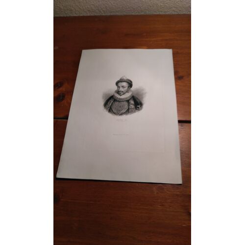 Gravure Xixe. Gravure Sur Acier. Portrait En Buste De Heri Iii, Gravé Par Muller D'Après Marckl, Publié À Paris, Par Pourrat, Vers 1840