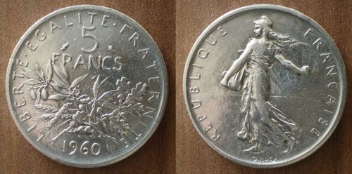 France 5 Francs 1960 Semeuse Franc Argent Frcs Frs Frc Piece