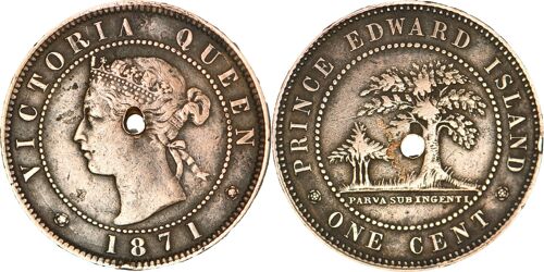 Uk - King Edward Island - 1871 - One Cent - Percée - 27-197
