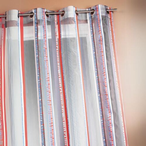 Voilage En Organza Jacquard À Rayures Verticales Colorées