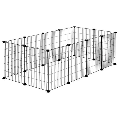 Run, Cage D'entraînement Pour Animaux 143x71x46 Cm, Portable, Parc À Domicile Pour Chiens Et Lapins, Noir