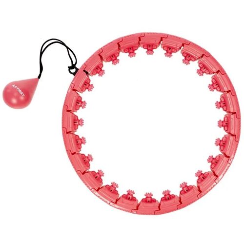 Actiget Hula Hoop Cardio, Fitness, Pliable Avec Poids Et Saillies De Massage, Rouge