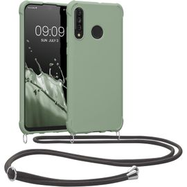 LORANKA-Coque de protection compatible avec Huawei P30 Lite - Avec cordon de serrage - En silicone - Vert gris