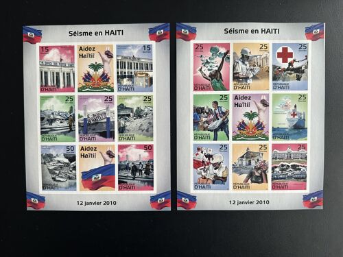 Haiti 2010 Mi. Bl. Xv-Xxix Nd Imperf Seisme Tremblement De Terre Red Cross Croix-Rouge Earthquake Erdbeben