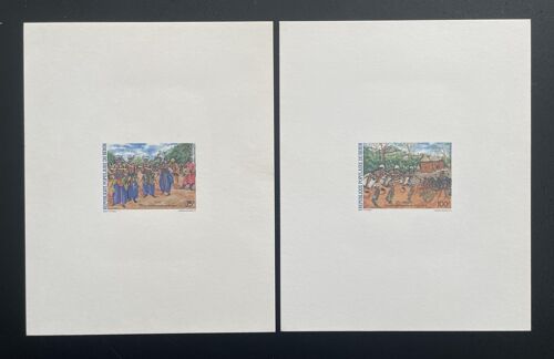 Benin 1985 Mi. 399 - 400 Epreuve De Luxe Proof Danse Traditionnelle Teke Tipinti Borgou Atacora Folklore
