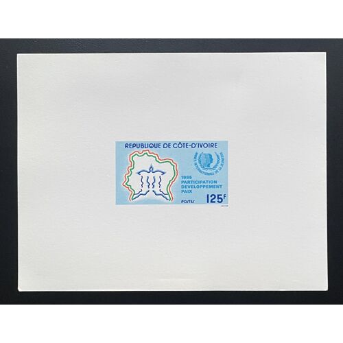 Cote D'ivoire 1985 Mi. 859 Epreuve De Luxe Proof Annee Internationale Jeunesse Participation Paix Youth