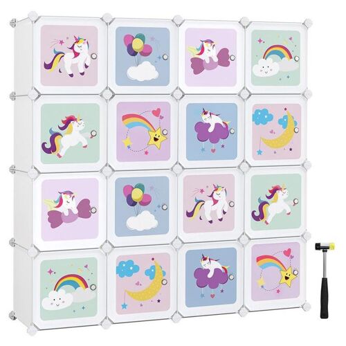 Songmics LPC906W01 Boîte de rangement Pochette de rangement Carré Acrylonitrile-Butadiène-Styrène (ABS), Métal, Plastique Blanc