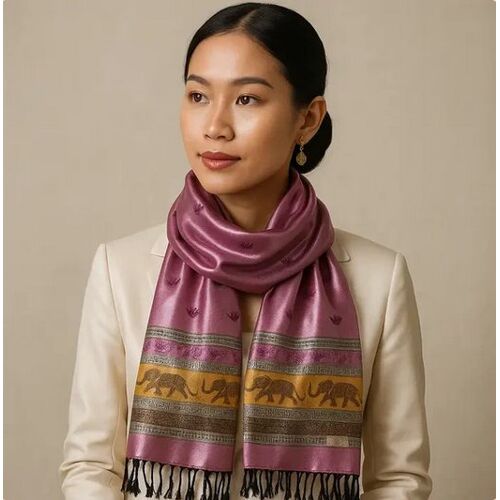 Foulard Pashmina - Vieux Rose - Cachemire & Soie - 70x180 Cm - Chic Femme