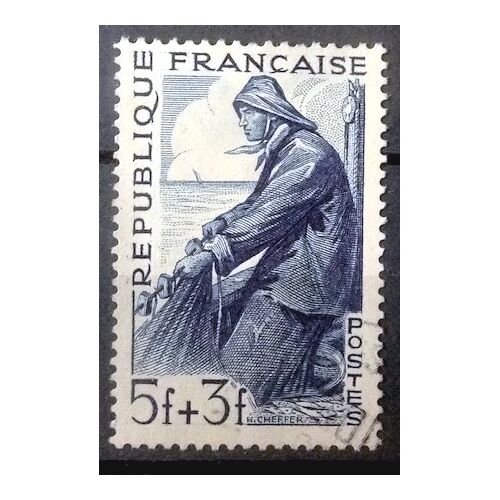 Métiers 1949 - Marin Pêcheur 5f+3f (Très Joli N° 824) Obl - France Année 1949 - Brn83 - N32441