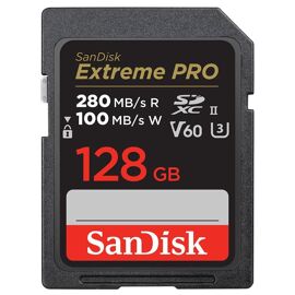SanDisk Extreme Pro - Carte mémoire flash - 128 Go - Video Class V60 / UHS-II U3 / Class10 - SDXC UHS-II