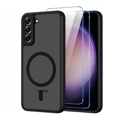 Coque Mat Magnétique pour SAMSUNG GALAXY S23+/S23 PLUS - 2 Verre Trempé,Compatible avec MagSafe,Translucide Antichoc HQSELECTION®