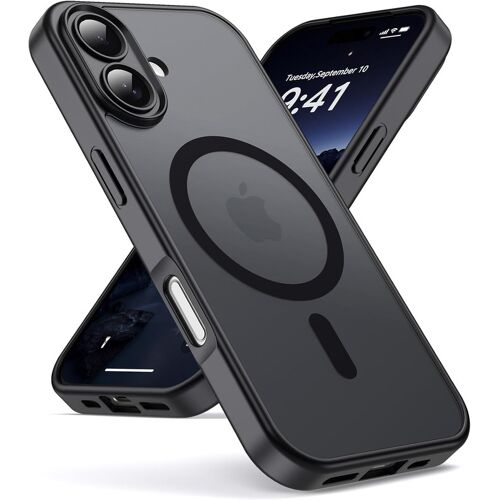 Coque Mat Magnétique pour iPhone 17,Compatible avec MagSafe,Protection d'objectif,Coque Translucide Mat Arrière Antichoc HQSELECTION®