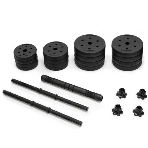 Haltères Avec Charge Réglable 30 Kg Pour La Musculation, Set 2x15 Kg, Plaques, Barre