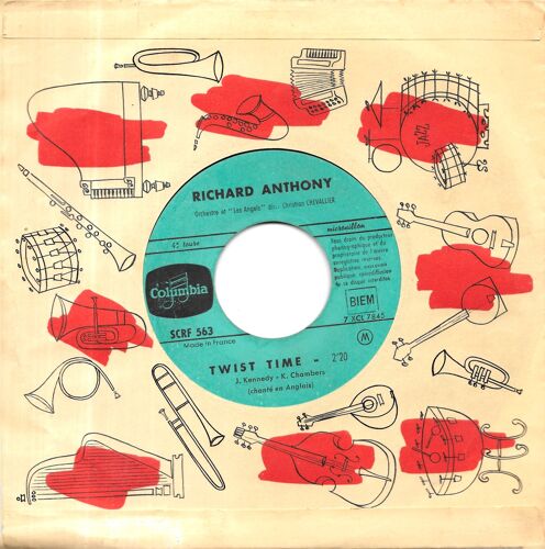 Richard Anthony : Twist Time / Ma Mélodie [Vinyle 45 Tours 7"] 1962