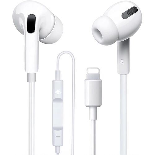 MEVRONISSHOP-couteurs Filaires iPhone, Écouteurs iphone Intra-Auriculaires Certifiés MFi Casque Antibruit Stéréo HiFi avec Micro et Contrôle du Volume, Compatibles avec iPhone 14 Pro Max/13/12/SE/11/