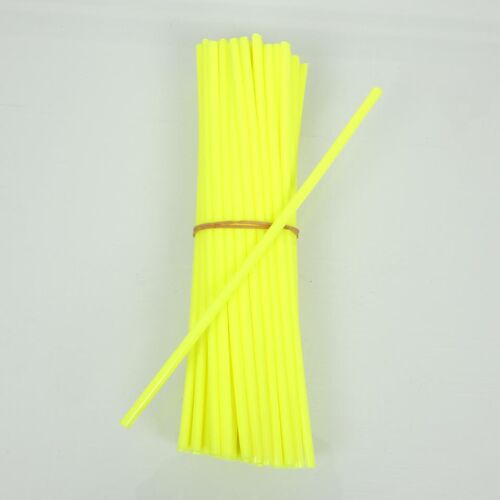 Kit 63 Couvre Rayon De Jante Jaune Fluo L225mm Pour Moto Cross Enduro Neuf