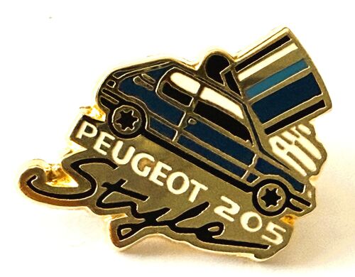 Pins Automobile Peugeot 205 Style Bleue / Signé Hélium