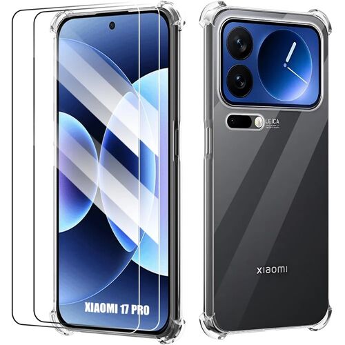 Coque + 2 Verres Trempés pour Xiaomi 17 Pro, Silicone Anti-Rayures Coins Renforcés Transparent - E.F.Connection