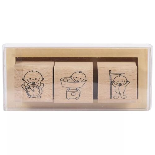 Tampon En Bois Naissance 3 Pièces