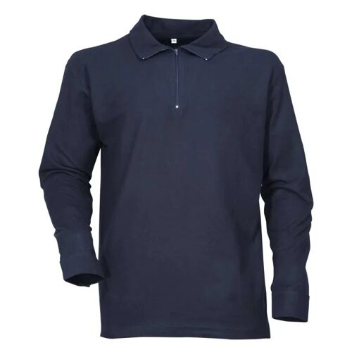 Chemise F1 Coton Marine 240g/M2 Col Zippé Poignets Boutonnés