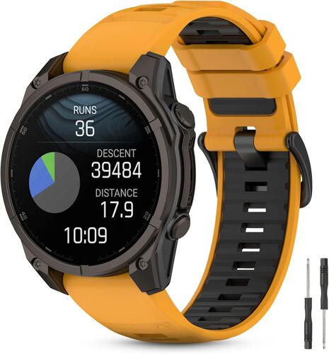 Loranka-22mm Quickfit Bracelet Pour Garmin Fenix 8 47mm/Fenix 7 Pro/Fenix 7/Fenix 6/Fenix 6 Pro/Fenix 5/Fenix 5 Plus, Réglable Sport Replacement Band En Silicone Pour Smartwatch.(No Host)