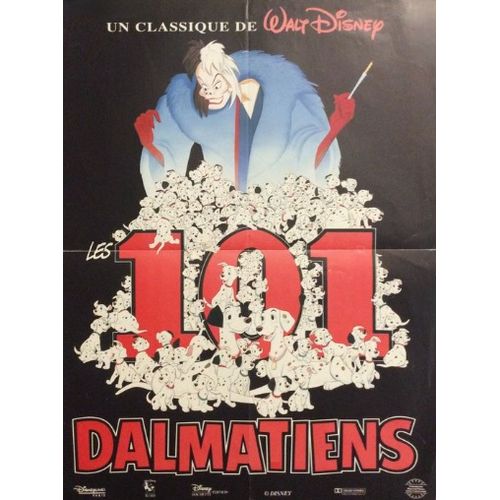Les 101 Dalmatiens - Affiche Originale De Cinéma - Format 40x60 - De Clyde Geronimi, Wolfgang Reitherman Avec Les Voix De Rod Taylor, Betty Lou Gerson, Cat Bauer - Année 1996