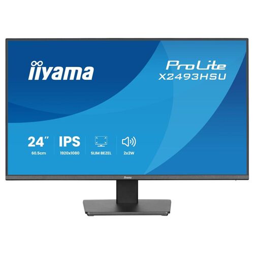 iiyama ProLite X2493HSU-B1 - Écran LED - 24" (23.8" visualisable) - 1920 x 1080 Full HD (1080p) @ 120 Hz - IPS - 350 cd/m² - 1500:1 - 1 ms - HDMI, DisplayPort - haut-parleurs - noir, mat