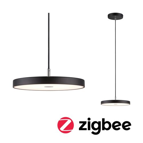 Luminaire En Suspension Led Smart Home Zigbee 3.0 Hildor 2700k 1000lm 17w Noir Mat Gradable