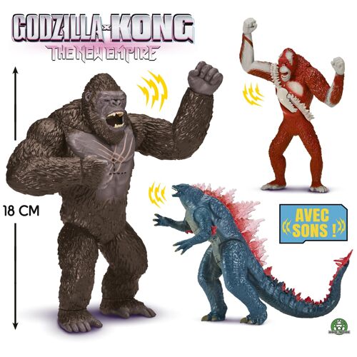 GP TOYS Godzilla x Kong 2 - Figurine Deluxe Articulée de 18 cm Electronique - Asst