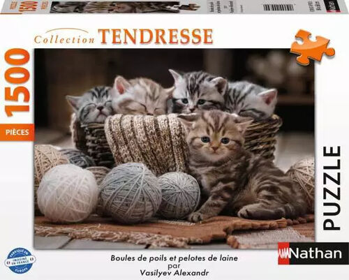 Nathan puzzle 1500 p - Boules de poils et pelotes de laine