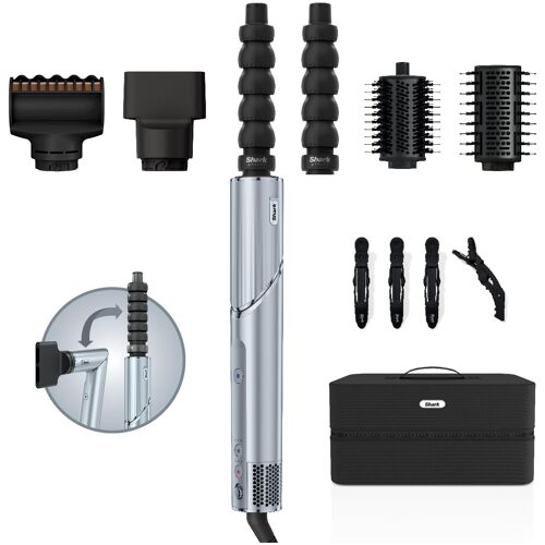 Shark Flexstyle Hd476wheu Brosse Soufflante Et Fer À Lisser Multistyler À Chaleur Bleu 1650 W