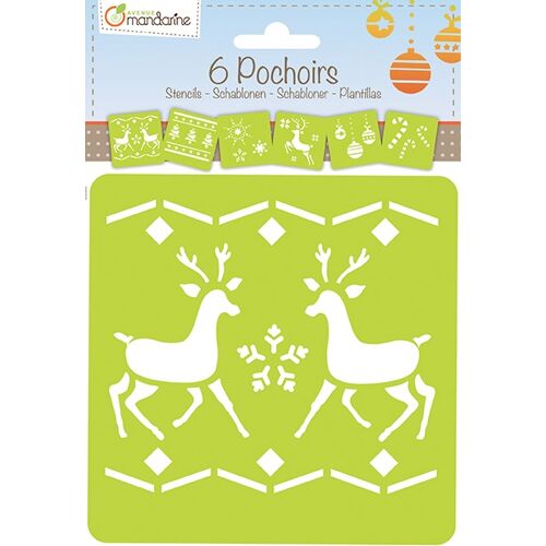 Clairefontaine Set de 6 Pochoirs enfants, Noël 2